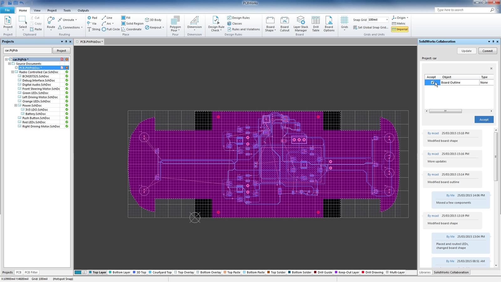 logiciel ecad solidworks pcb