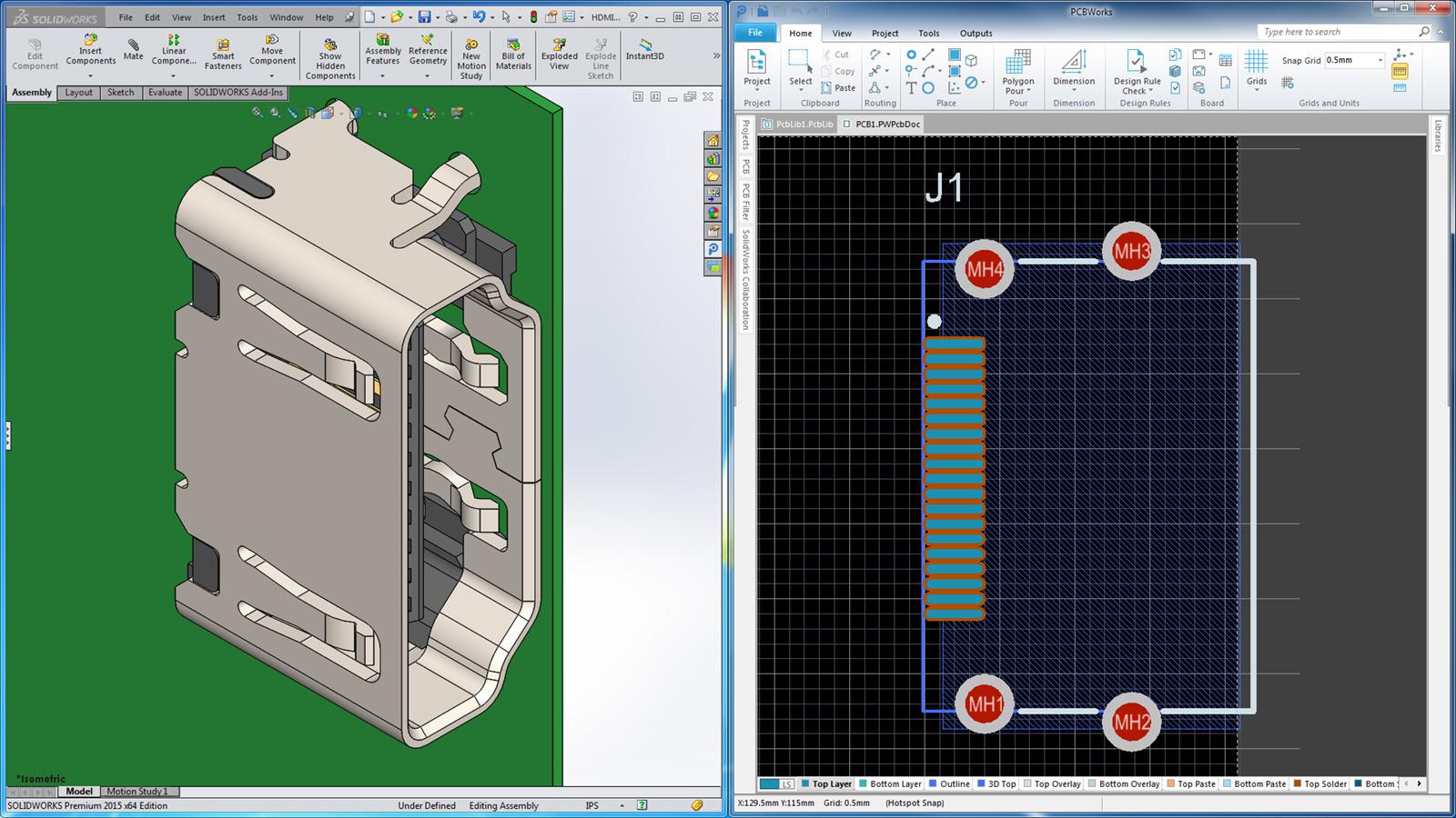 logiciel ecad solidworks pcb